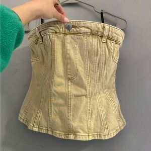 H&M Mustard Denim Tube Top